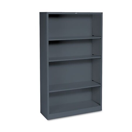 Hon HON, Metal Bookcase, Four-Shelf, 34-1/2w X 12-5/8d X 59h, Charcoal S60ABCS